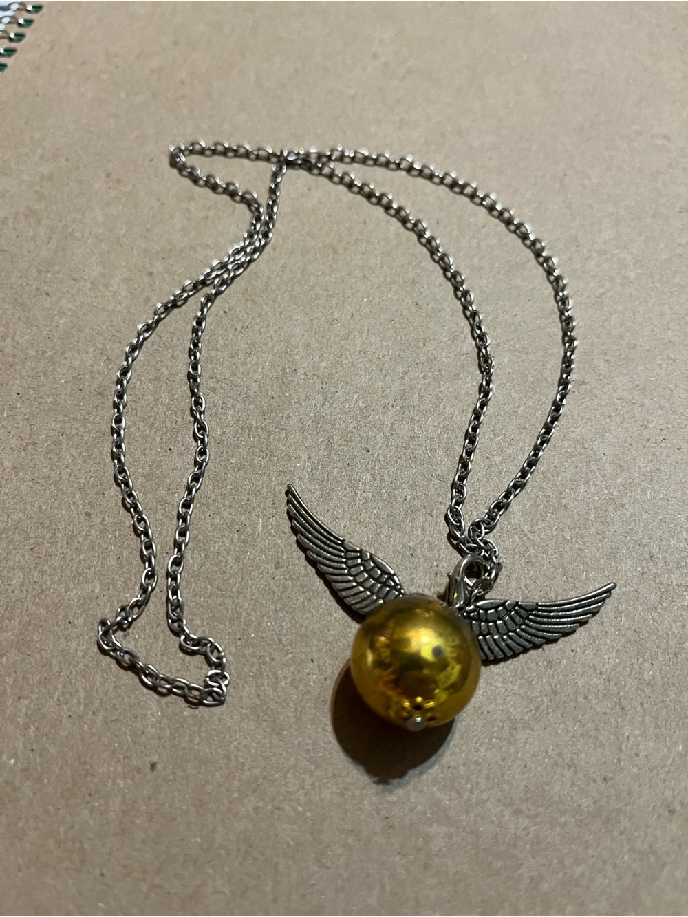 Harry Potter Golden Snitch w/ gold tone sphere